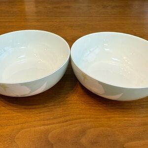 Elegant White Orchid Floral Fine Bone China Bowl Set